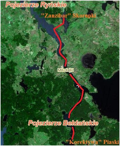 Mapa Mazur - Mikołajki