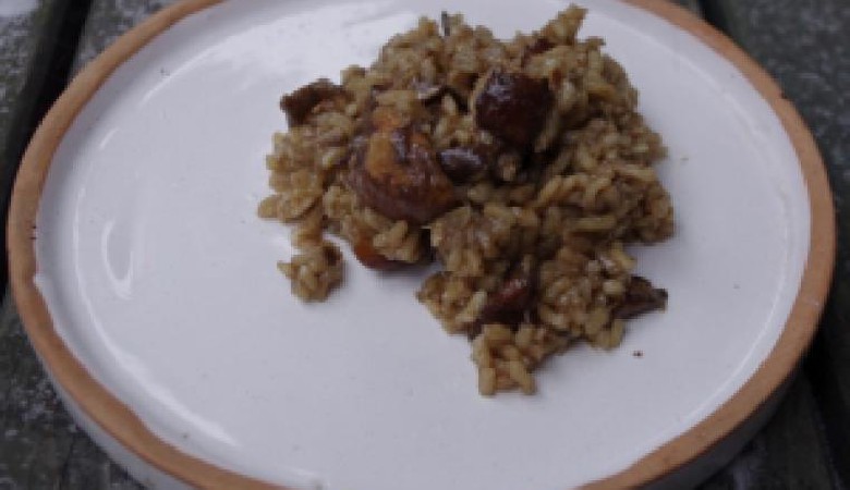 Risotto ai funghi porcini contra Aqua Alta
