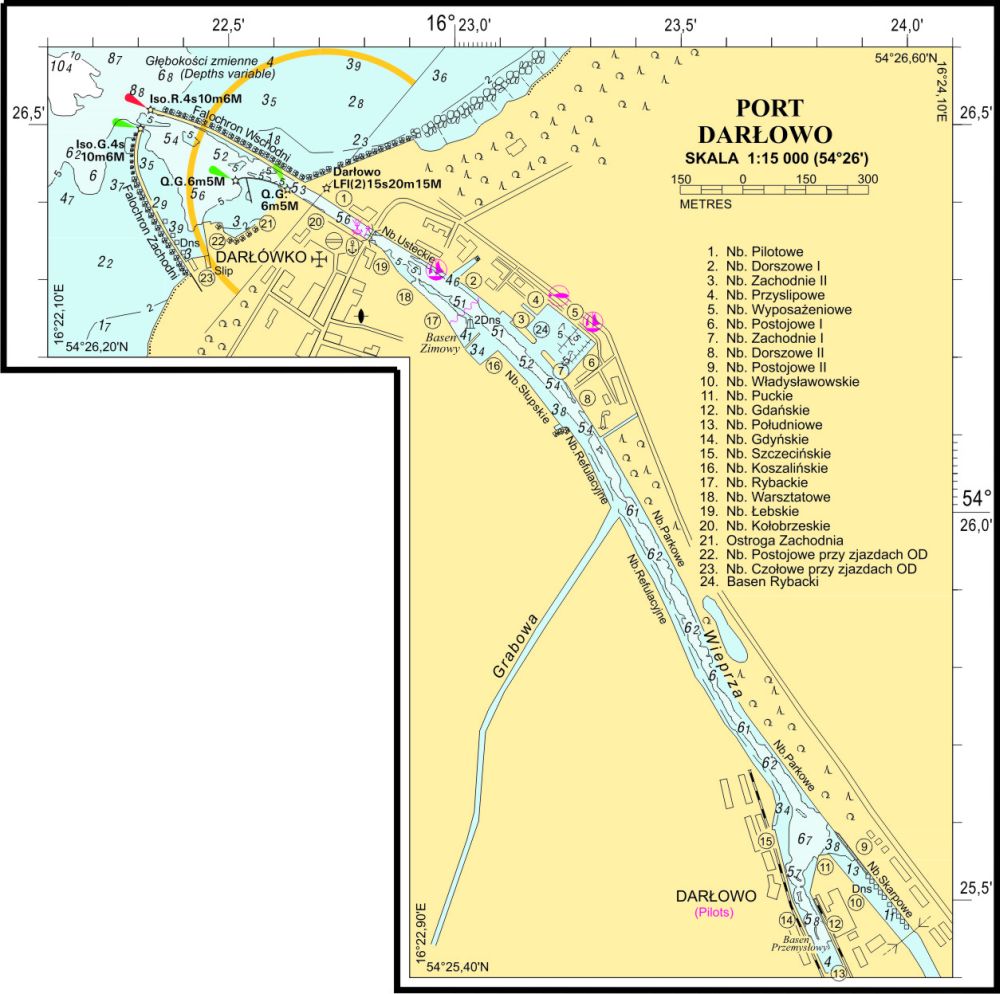 Port Darłowo - mapa morska