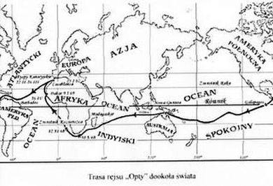 Trasa rejsu Opty dookoła świata