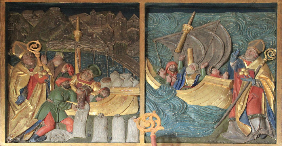 [t]Święty Mikołaj ratuje żeglarzy. Relief z kościoła w Liesing[/t] [s]Fot. Wikipedia[/s]